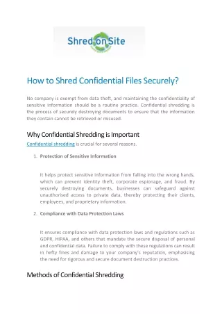 how to shred confidential files securely