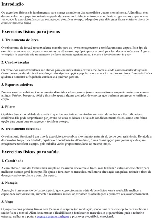 Exercícios físicos para emagrecer e tonificar o corpo