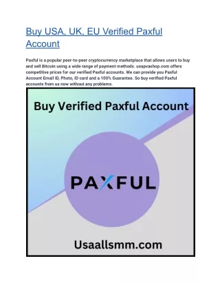 Best Place to Buy Verified Paxful Account in 2024