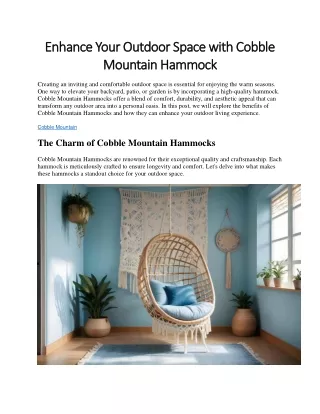 Enhance Your Outdoor Space with Cobble Mountain Hammock5