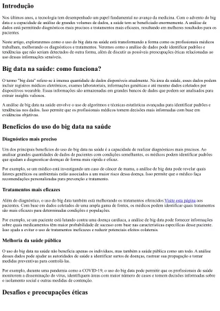 Big data na saúde: como a análise de dados está melhorando diagnósticos e tratam