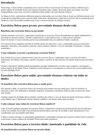 Como os exercícios físicos podem prevenir doenças crônicas