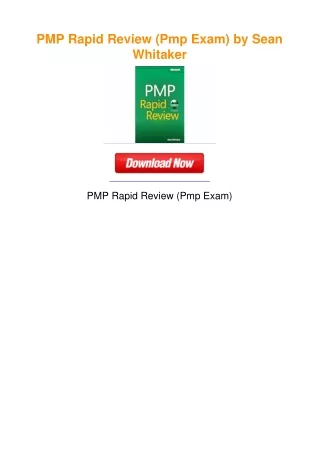 PMP Rapid Review (Pmp Exam) by Sean Whitaker