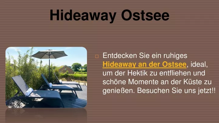 entdecken sie ein ruhiges hideaway an der ostsee