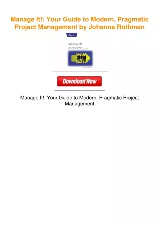 Manage It!: Your Guide to Modern, Pragmatic Project Management by Johanna
