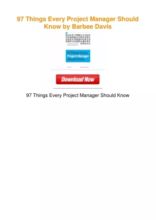 97 Things Every Project Manager Should Know by Barbee Davis