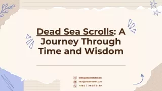 dead sea scrolls a journey through time and wisdom