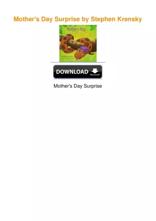Mother's Day Surprise by Stephen Krensky