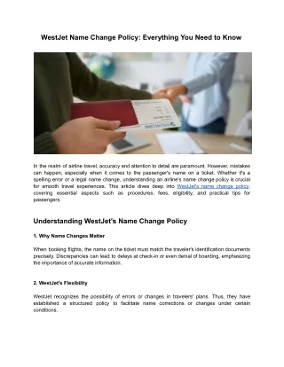WestJet Name Change Policy: Everything You Need to Know