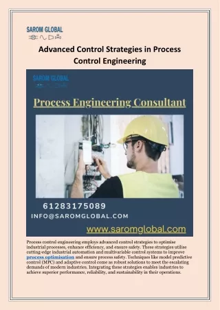 Advanced Control Strategies in Process Control Engineering