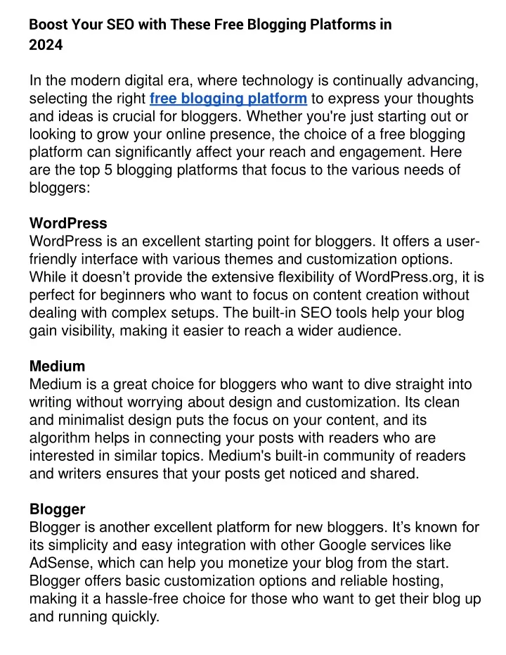 boost your seo with these free blogging platforms