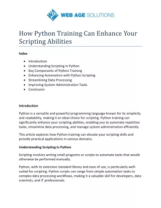 How Python Training Can Enhance Your Scripting Abilities