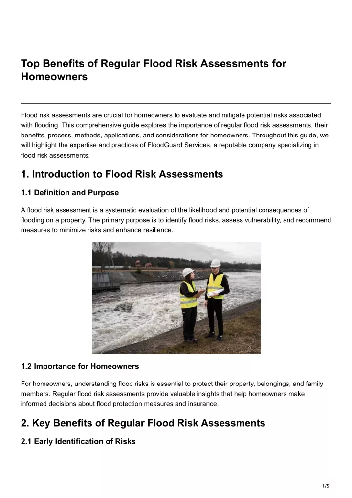 top benefits of regular flood risk assessments