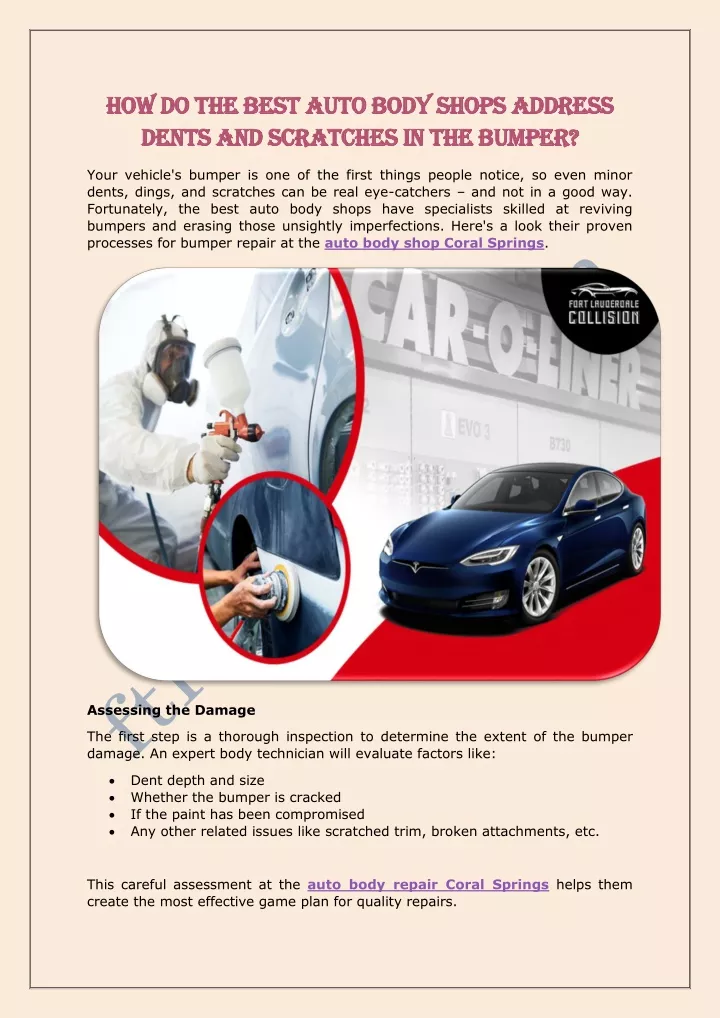 how do the best auto body shops address