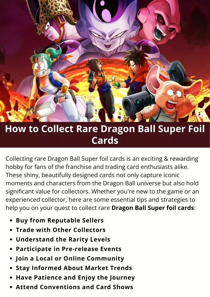 how to collect rare dragon ball super foil cards