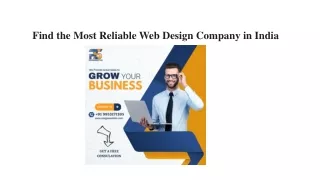 Find the Most Reliable Web Design Company in India