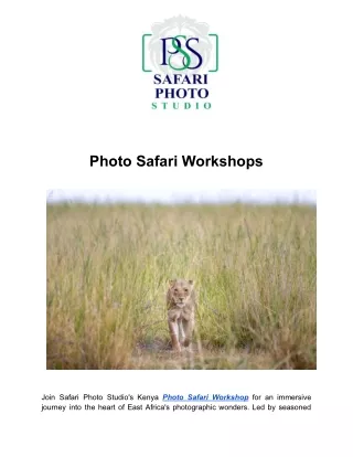 Safari Photography Tours | Safari Photo Studio