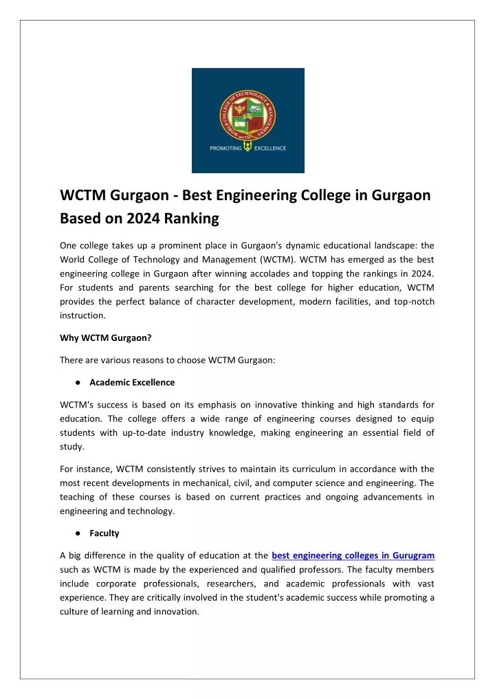 wctm gurgaon best engineering college in gurgaon