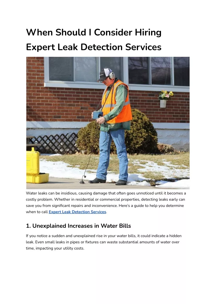 when should i consider hiring expert leak