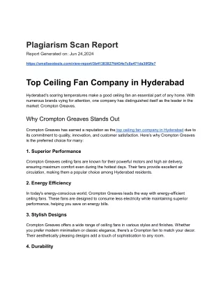 Top Ceiling Fan Company in Hyderabad