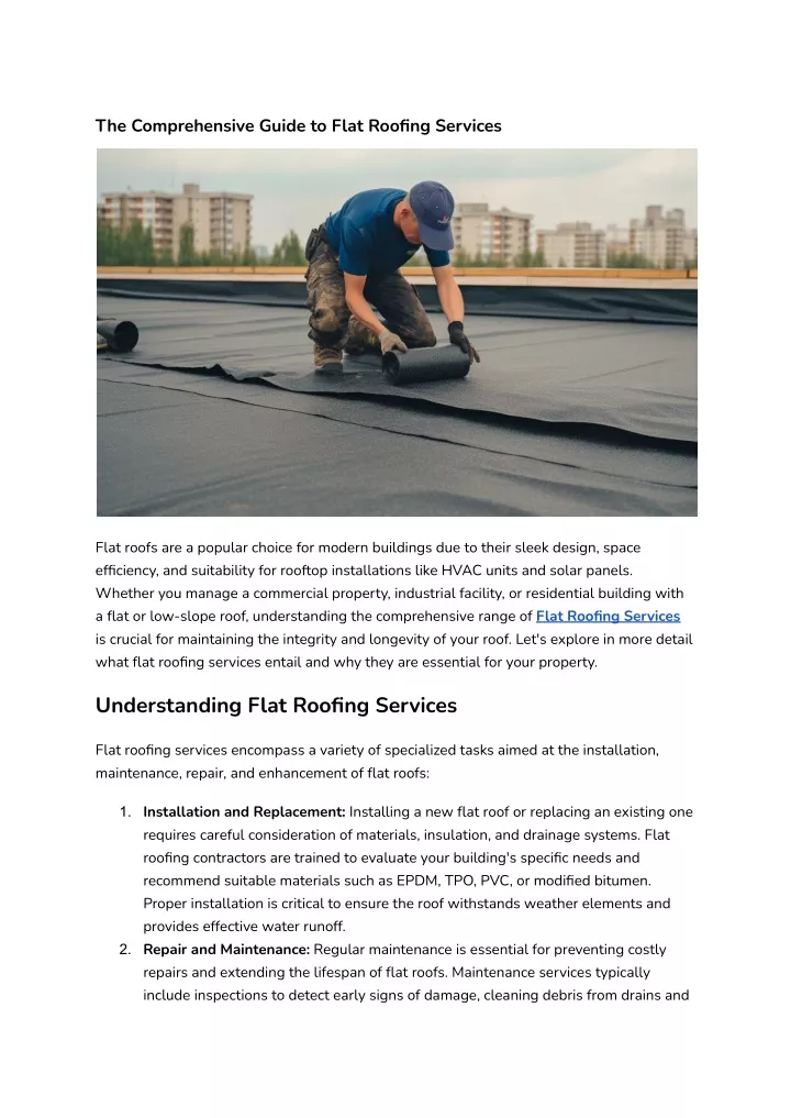 the comprehensive guide to flat roofing services