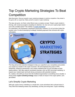 top crypto marketing strategies to beat