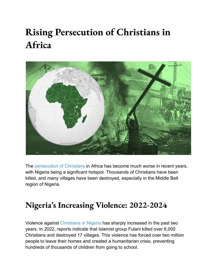 rising persecution of christians in africa