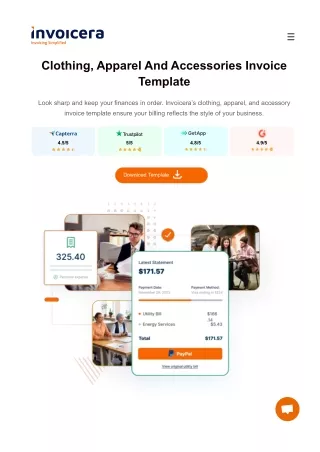 Clothing, Apparel And Accessories Invoice Template