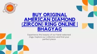 Buy Original American Diamond (ZIRCON) Ring Online  BhagyaG