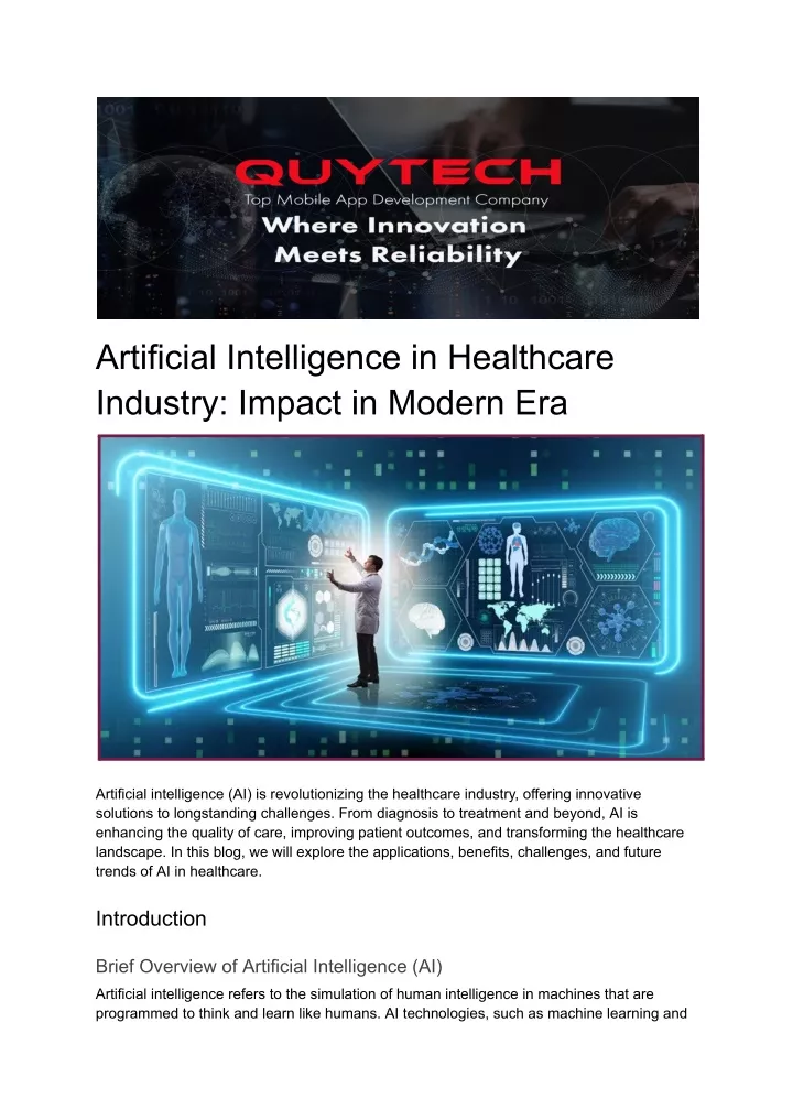 artificial intelligence in healthcare industry