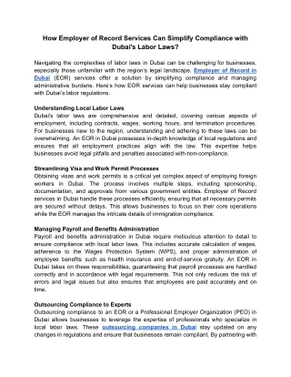 how employer of record services can simplify