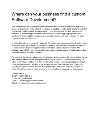 where can your business find a custom software