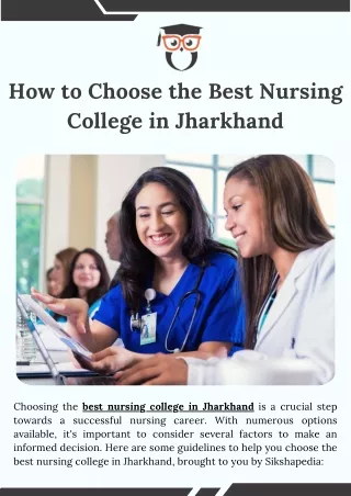 How to Choose the Best Nursing College in Jharkhand