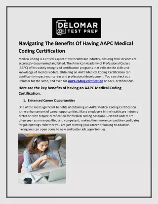 Navigating The Benefits Of Having AAPC Medical Coding Certification