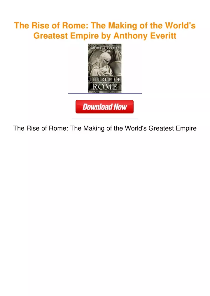 PPT - The Rise of Rome: The Making of the World's Greatest Empire by ...