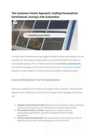 the customer centric approach crafting