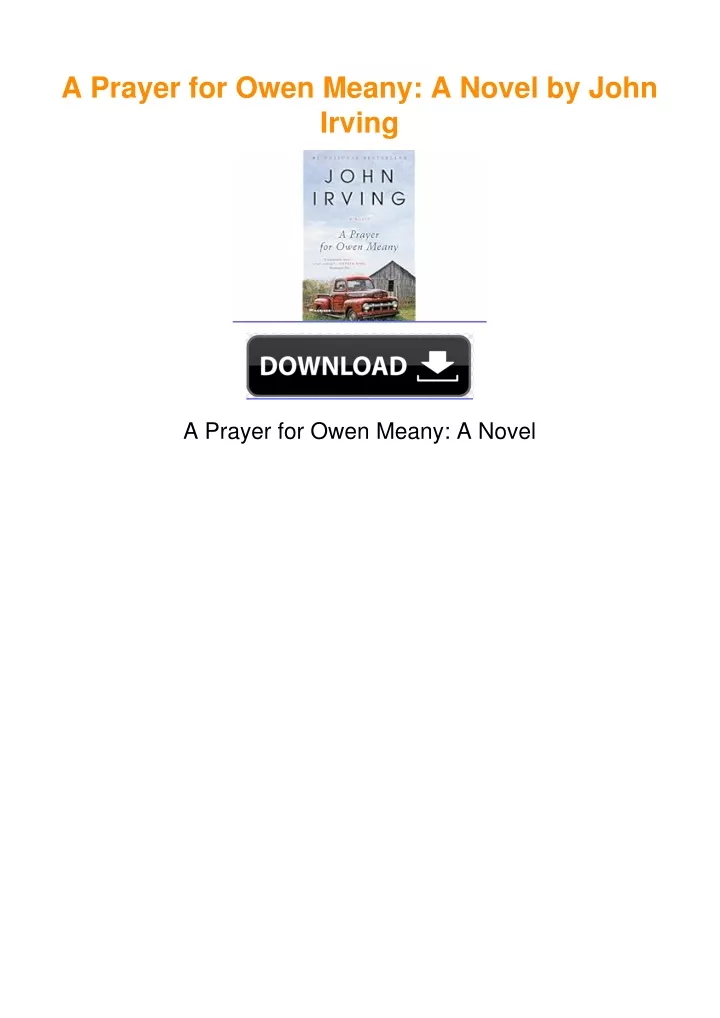 PPT - A Prayer for Owen Meany: A Novel by John Irving PowerPoint ...