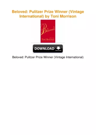 Beloved: Pulitzer Prize Winner (Vintage International) by Toni Morrison