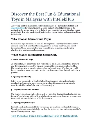 discover the best fun educational toys