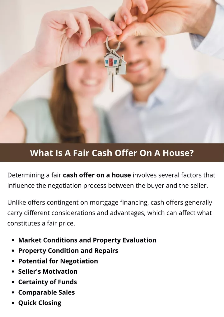 what is a fair cash offer on a house