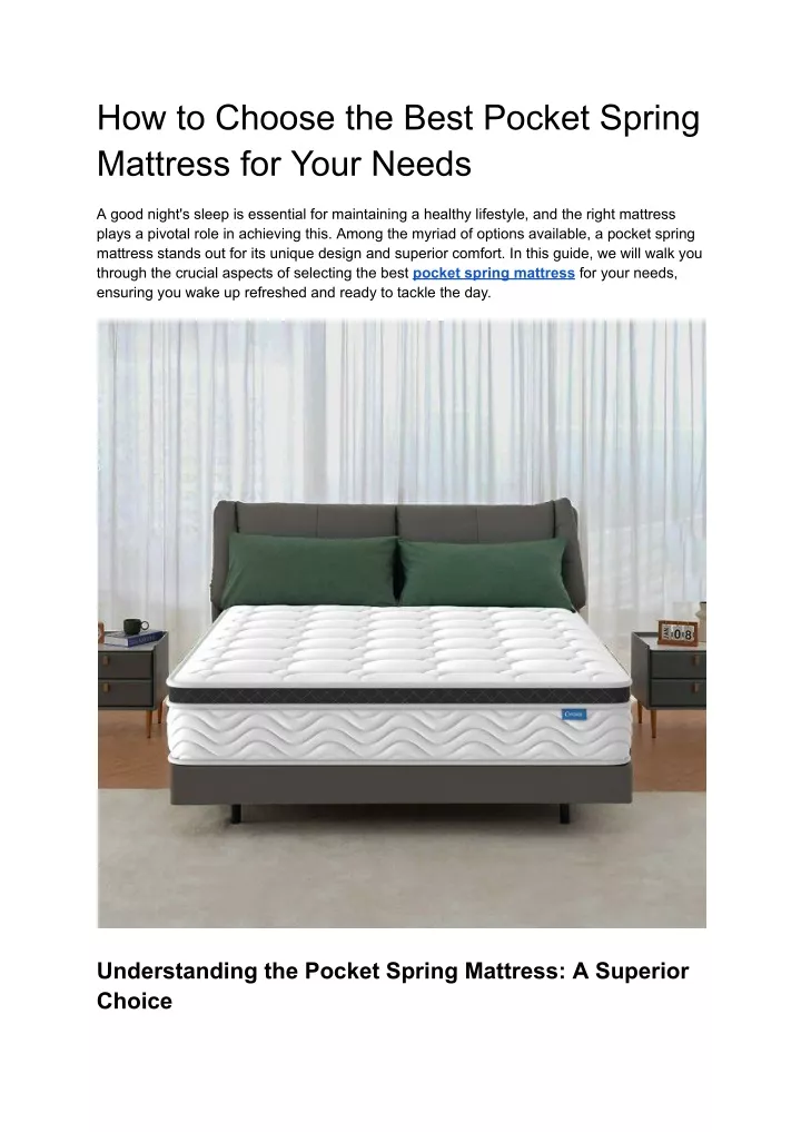 how to choose the best pocket spring mattress