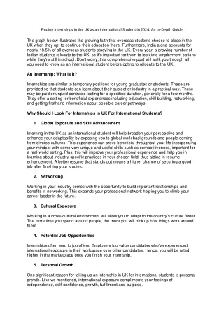 finding internships in the uk as an international