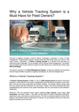 Vehicle Tracking System in Gurgaon