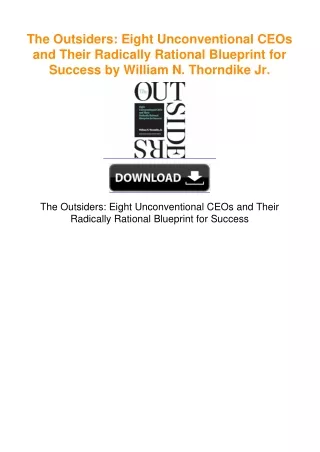 The Outsiders: Eight Unconventional CEOs and Their Radically Rational