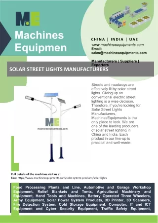 Solar Street Lights Manufacturers