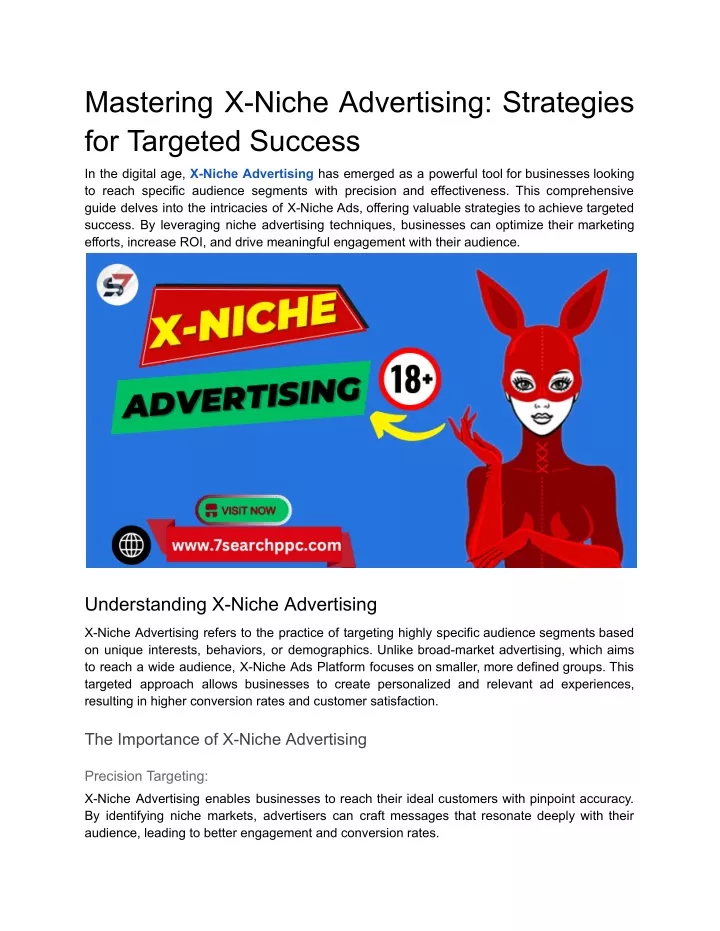 mastering x niche advertising strategies