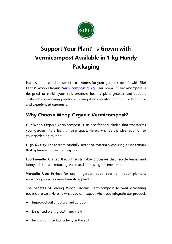 support your plant s grown with vermicompost