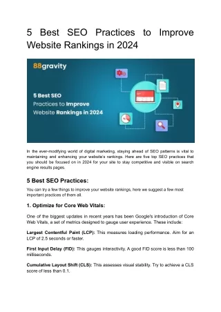 5 best seo practices to improve website rankings