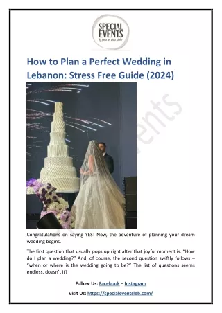 How to Plan a Perfect Wedding in Lebanon Stress Free Guide (2024) - Special Event Lebanon