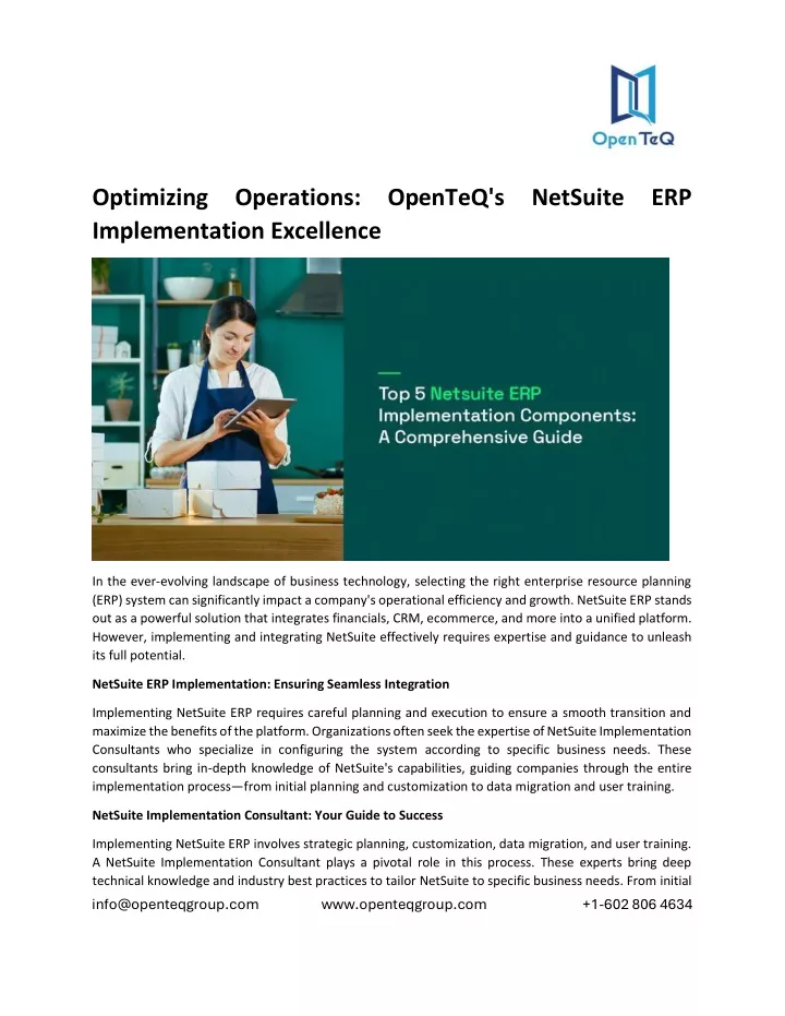 optimizing operations openteq s netsuite